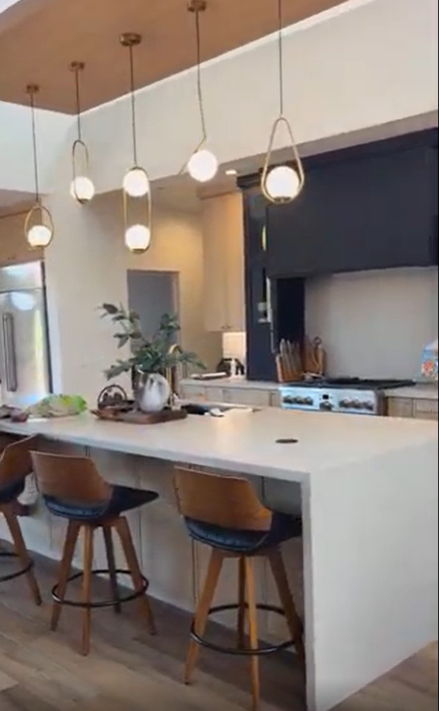 Sedona — contemporary kitchen with waterfall island VR tour preview
