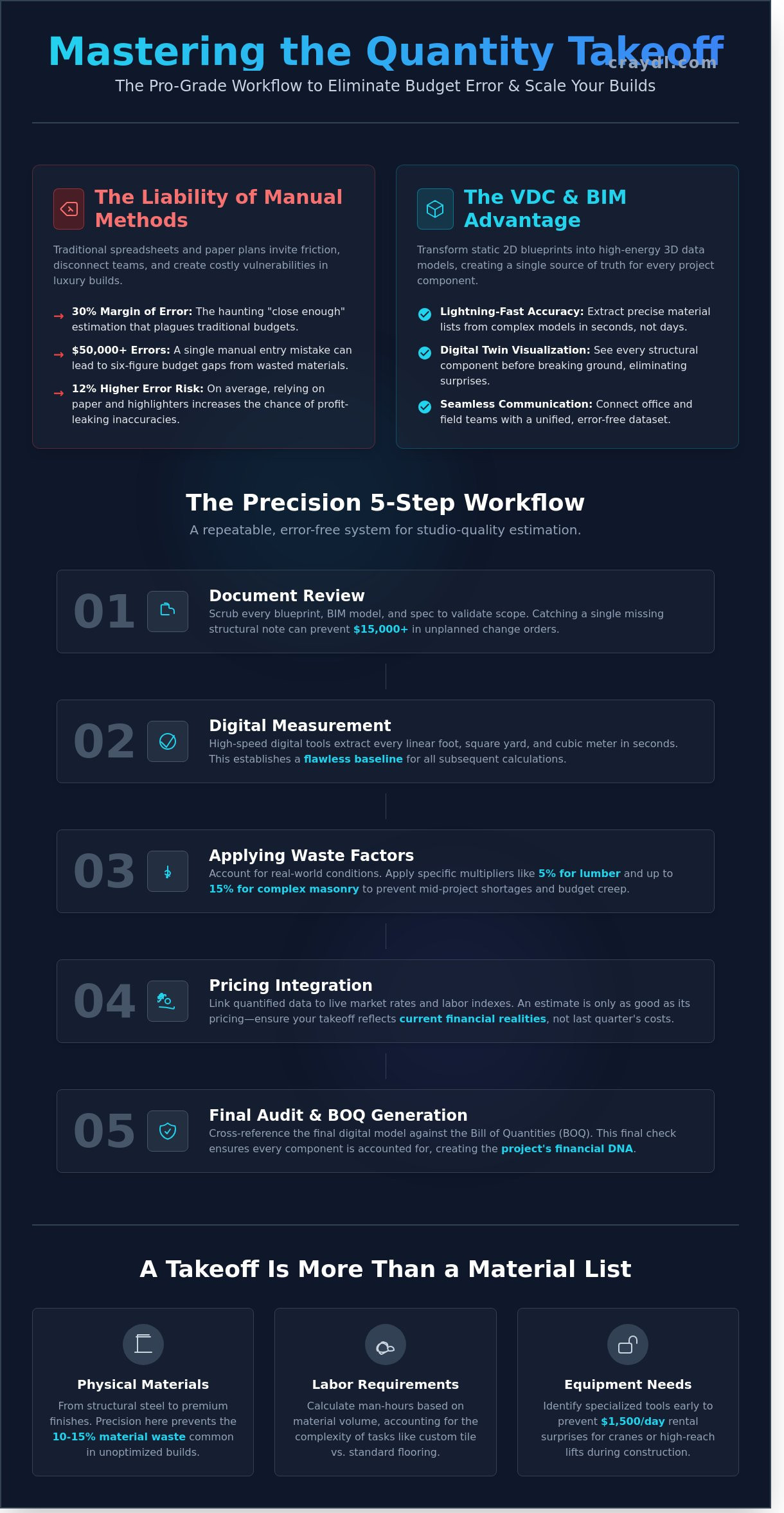 Infographic: Mastering Quantity Takeoffs: The Ultimate Guide to Construction Estimation in 2026
